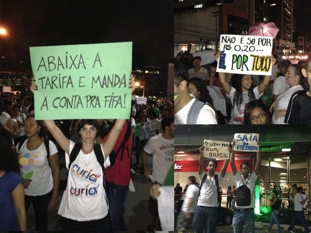 Imagens de manifestantes em Salvador na capital baiana