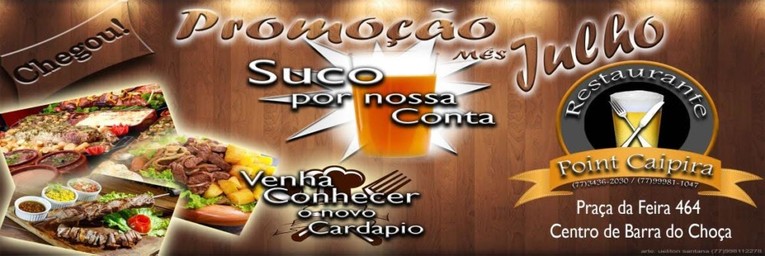 Point Caipira Lança Seu Nosso Novo Cardápio Neste Mês O Suco é Grátis Blog Do Jorge Amorim 